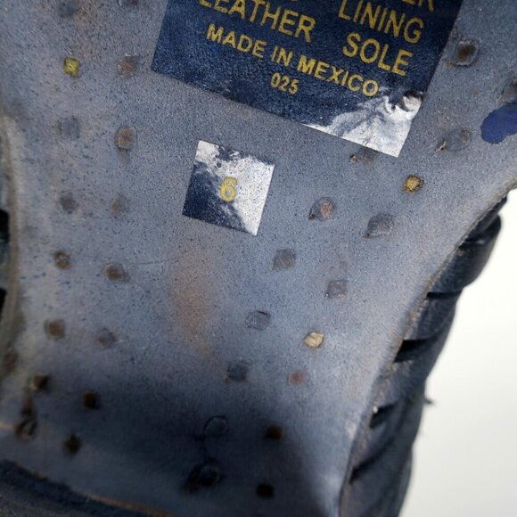 Freebird By Steven Sofia Woven Mules Blue Booties Leather Western Boho Women's 6 - Picture 4 of 6